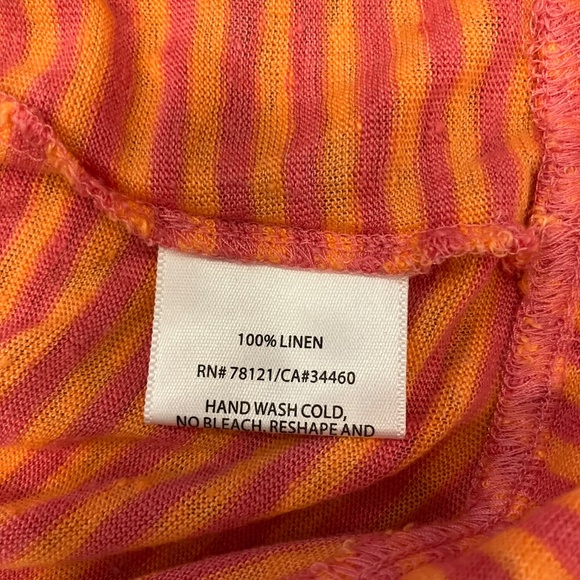 Eileen Fisher 100% Linen Striped Racerback Tank Dress XS Extra Small High-Low - Picture 4 of 7